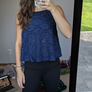 Express Navy Floral Tank top, size M